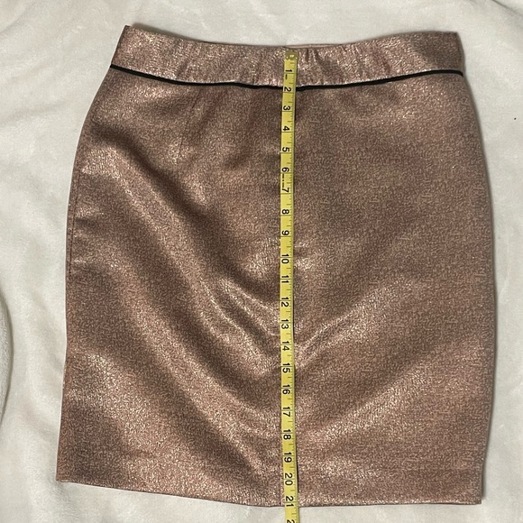 The Limited Brown and Gold Mini Pencil Skirt for Night Out, Shimmering, Size 10 - Picture 6 of 12